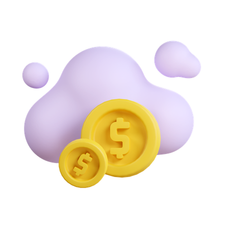 Dinero en la nube  3D Icon