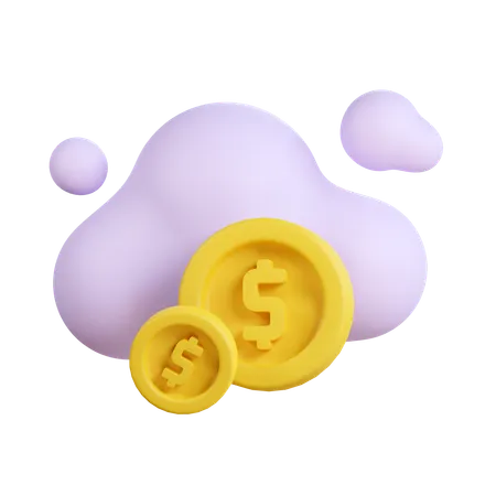 Dinero en la nube  3D Icon