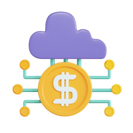 Dinero en la nube  3D Icon