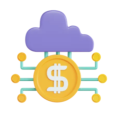 Dinero en la nube  3D Icon