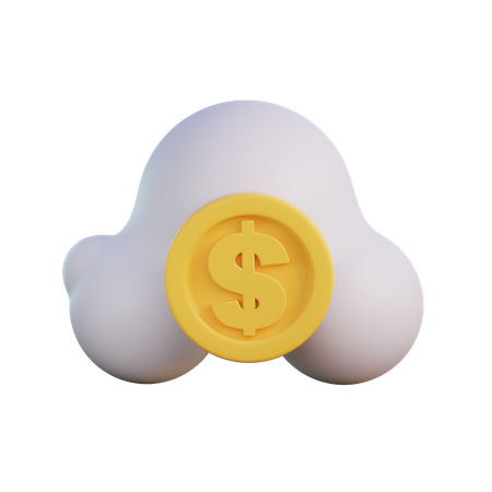 Dinero en la nube  3D Icon