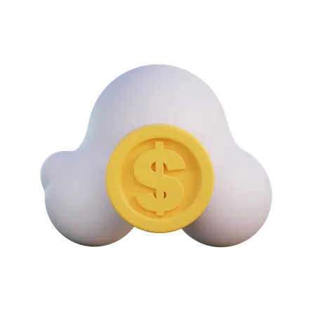 Dinero en la nube  3D Icon