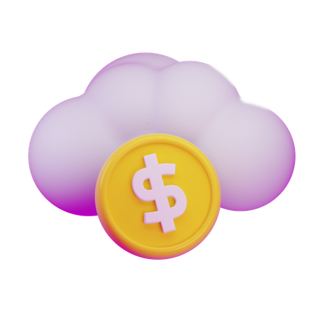 Dinero en la nube  3D Icon