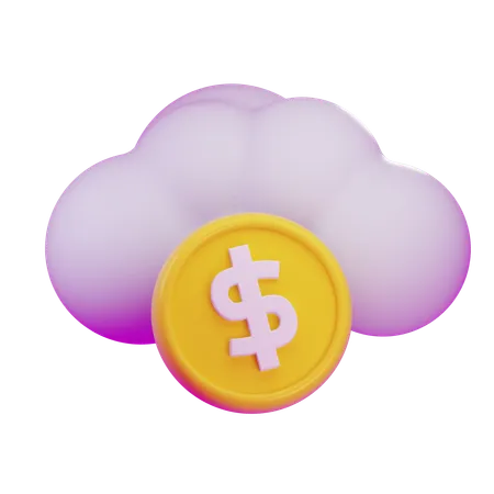 Dinero en la nube  3D Icon