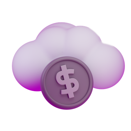 Dinero en la nube  3D Icon