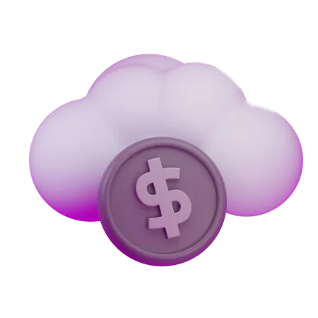 Dinero en la nube  3D Icon