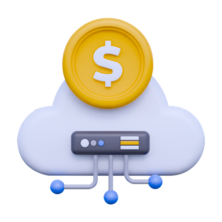 Dinero en la nube  3D Icon