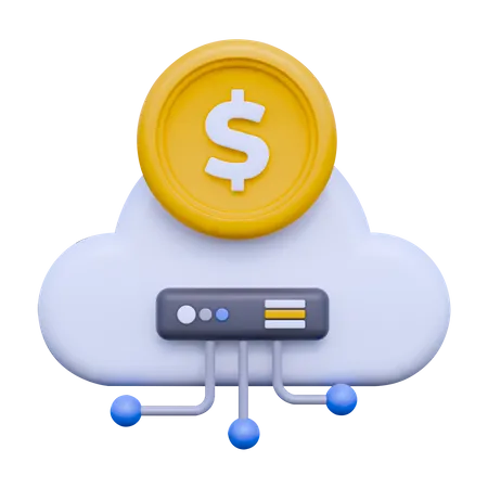 Dinero en la nube  3D Icon