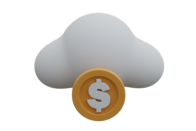 Dinero en la nube  3D Icon