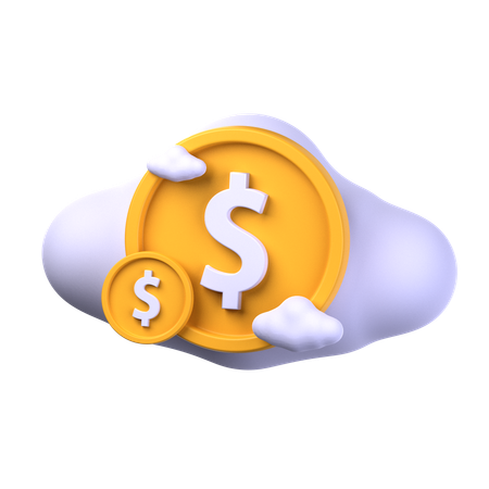 Dinero en la nube  3D Icon