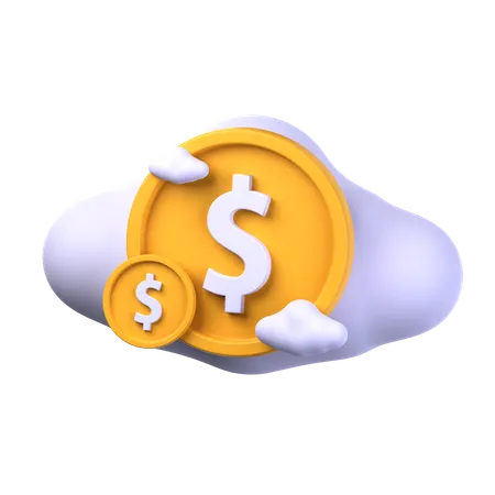 Dinero en la nube  3D Icon