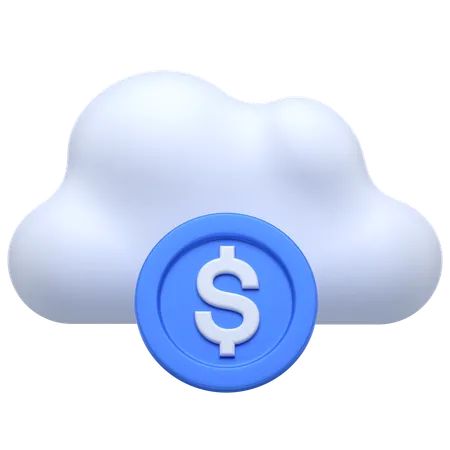 Dólar nube  3D Icon