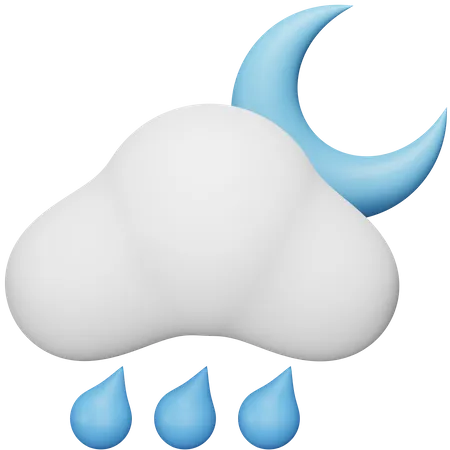 Lluvia nocturna de nubes  3D Icon