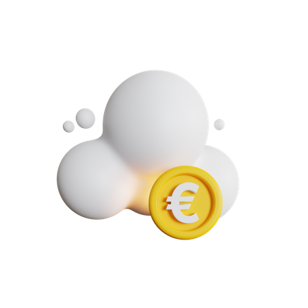 Euro nube  3D Icon