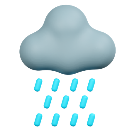 Nube lloviendo  3D Icon