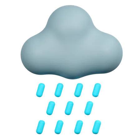 Nube lloviendo  3D Icon