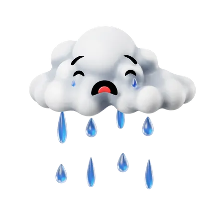 Nube lloviendo  3D Icon