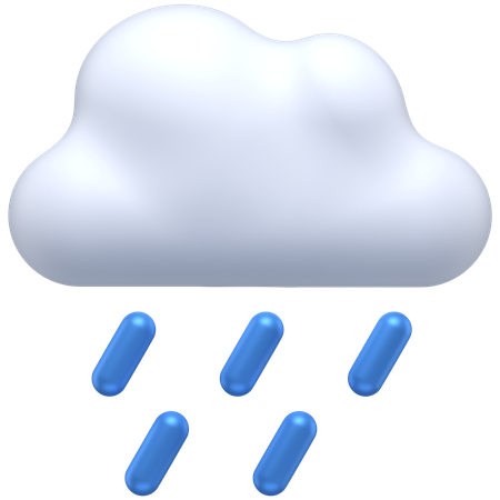 Nube lloviendo  3D Icon