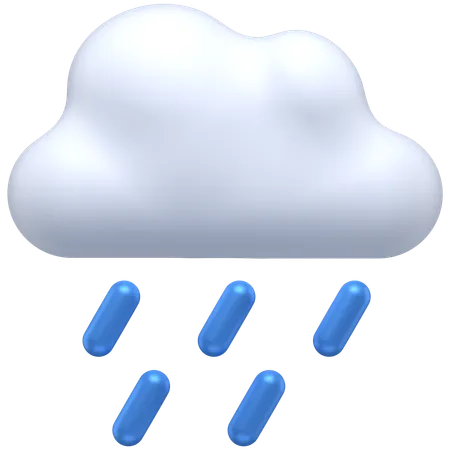 Nube lloviendo  3D Icon