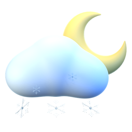 Nube luna nieve  3D Icon