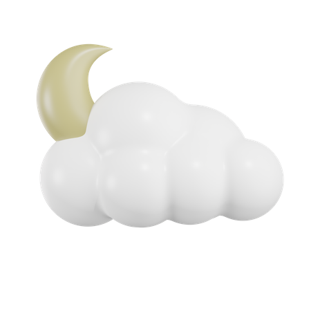 Nube de luna  3D Icon