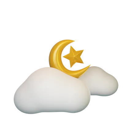 Nube creciente y estrella  3D Illustration