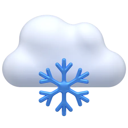 Nube nevando  3D Icon