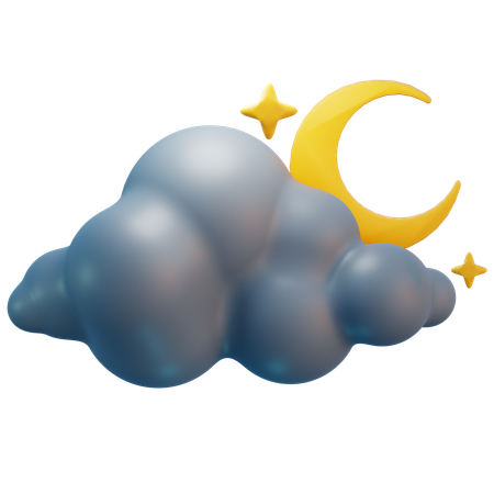 Noche de nubes  3D Icon