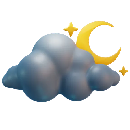 Noche de nubes  3D Icon