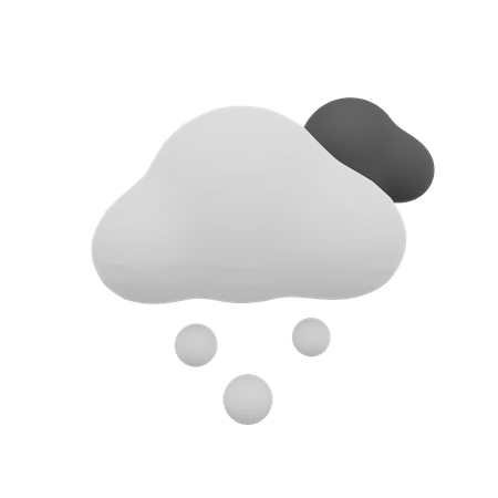 Clima de nieve de nube oscura  3D Icon