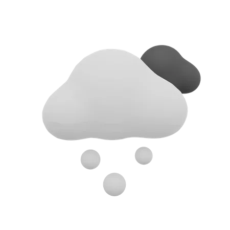 Clima de nieve de nube oscura  3D Icon