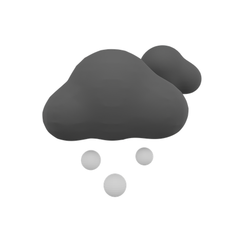 Clima de nieve de nube oscura  3D Icon