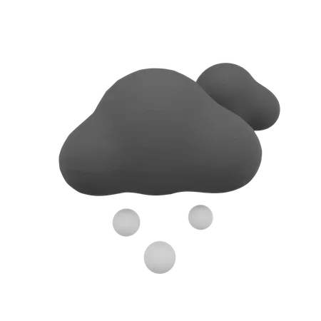 Clima de nieve de nube oscura  3D Icon