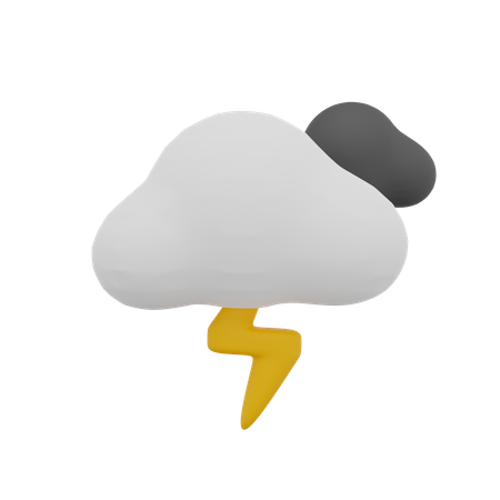 Nube oscura trueno clima  3D Icon