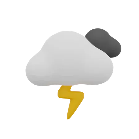 Nube oscura trueno clima  3D Icon