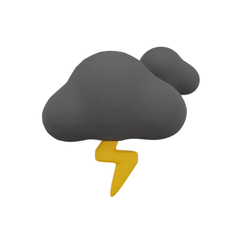 Nube oscura trueno clima  3D Icon