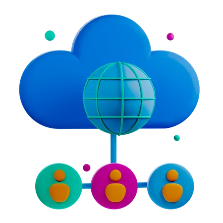 Nube pública  3D Icon