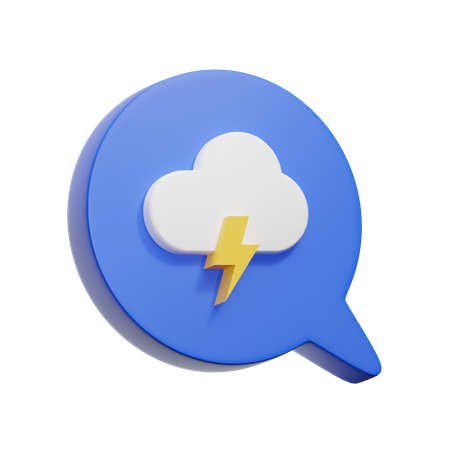 Relámpago de nube  3D Icon