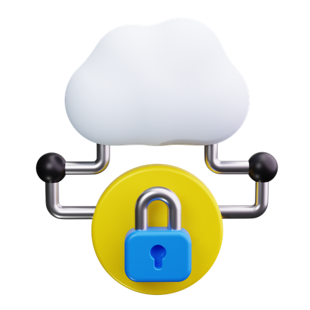 Nube segura  3D Icon