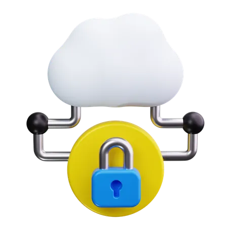 Nube segura  3D Icon