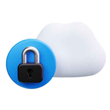 Nube segura  3D Icon