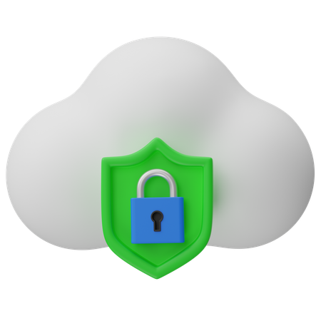 Nube segura  3D Icon