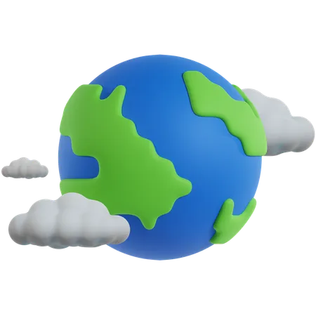 Nube de tierra  3D Icon