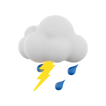 Nube tormenta lluviosa  3D Icon