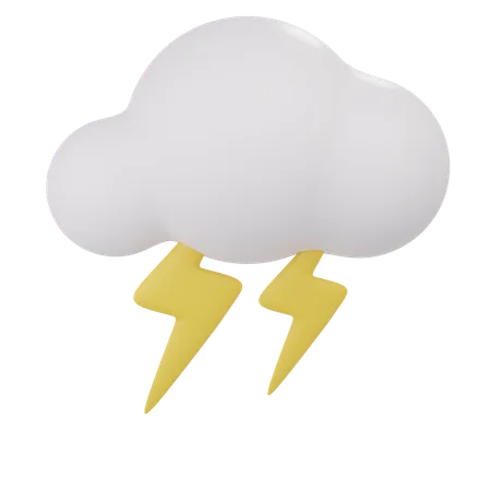 Trueno de nube  3D Icon