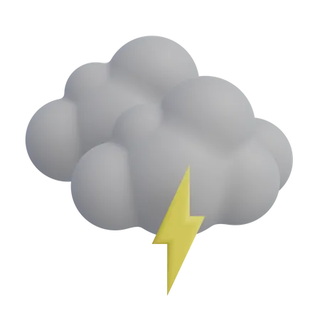 Trueno de nube  3D Icon