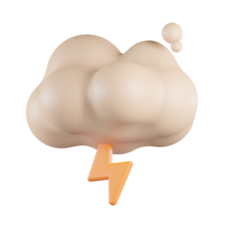 Trueno de nube  3D Icon