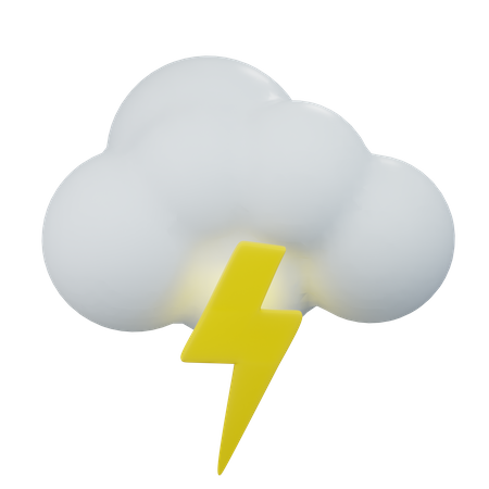 Trueno de nube  3D Icon