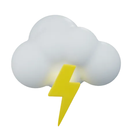 Trueno de nube  3D Icon