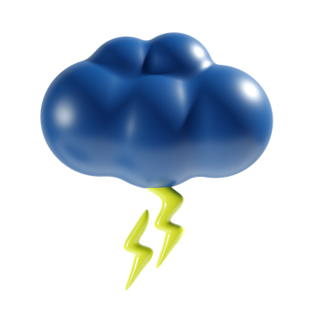 Trueno de nube  3D Icon